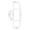 Tivah Up/Down 12V Wall Pillar Light 316 Stainless Steel